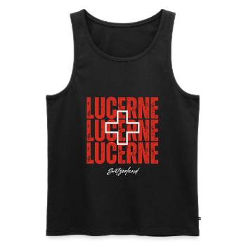 Ich liebe Luzern, Luzern Schweiz - Männer Premium Bio Tank Top - Schwarz - Vorne - AI Model Male 178 light (178cm)