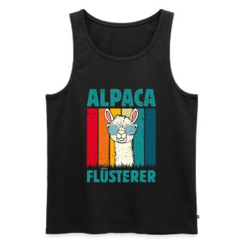 Alpaca Fan ALPACA FLÜSTERER Lama Lustiges - Men's Premium Organic Tank Top - black - Front - Michal (187cm)
