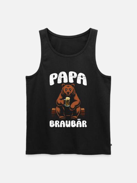 Dad-to-be PAPA BRAUBÄR Funny - Men's Premium Organic Tank Top - black