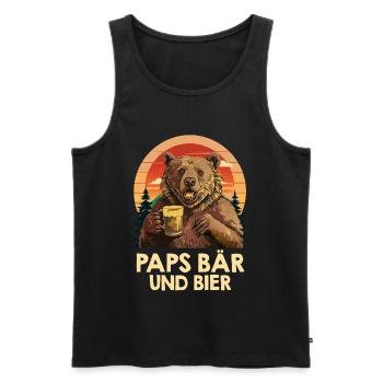 Future papa PAPA OURS ET BIÈRE Drôle - Débardeur bio Premium Homme - noir - Devant - Michal (187cm)