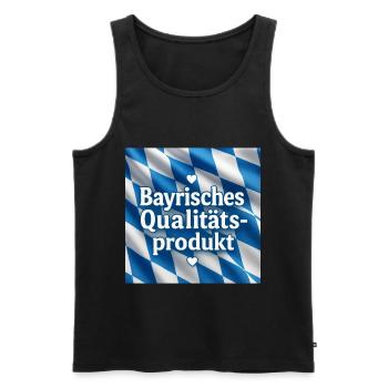 Bayrisches Qualitätsprodukt – Bayern Design Herz - Männer Premium Bio Tank Top - Schwarz - Vorne - AI Model Male 178 light (178cm)