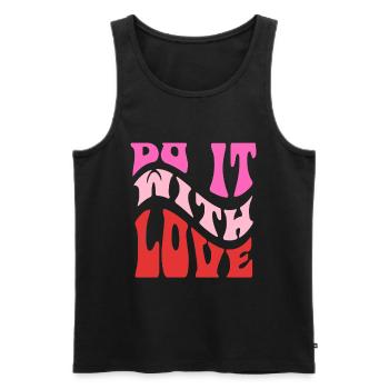 Lettrage rétro It It Love - Débardeur bio Premium Homme - noir - Devant - Michal (187cm)