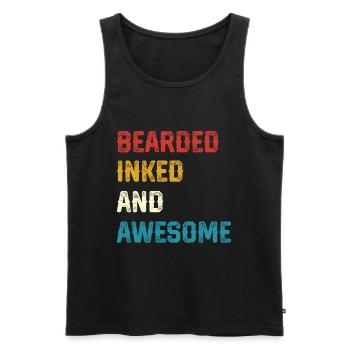 Bearded Inked and Awesome - Men's Premium Organic Tank Top - black - Front - AI Model Male 178 light (178cm)