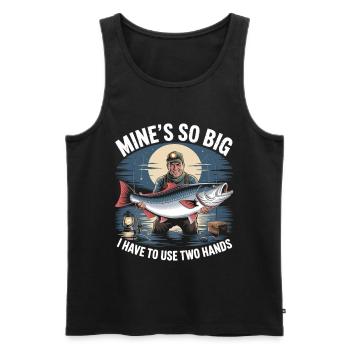 Mine's So Big – Lustiges Angler Shirt für Männer - Männer Premium Bio Tank Top - Schwarz - Vorne - Michal (187cm)
