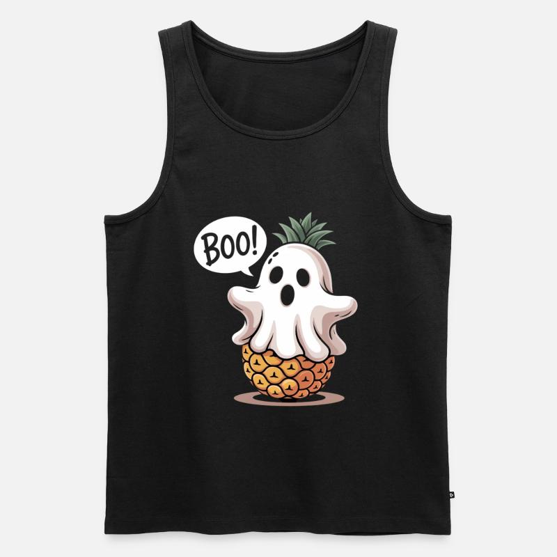 Ananas Geist Halloween - Männer Premium Bio Tank Top - Schwarz