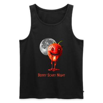 Erdbeer Halloween Berry Scary Night - Männer Premium Bio Tank Top - Schwarz - Vorne - AI Model Male 178 light (178cm)