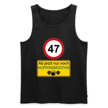 47 Ab jetzt nur noch Hopfensmoothie - Männer Premium Bio Tank Top - Schwarz - Vorne - Michal (187cm)