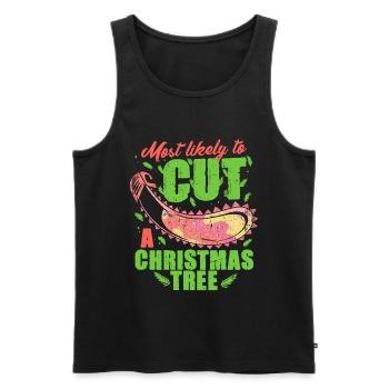 Christmas Tree Grower Likely Cut Christmas Tree - Men's Premium Organic Tank Top - black - Front - AI Model Male 178 light (178cm)