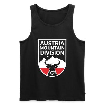 Austria Mountain Alpen Wappen Stier - Männer Premium Bio Tank Top - Schwarz - Vorne - AI Model Male 178 light (178cm)