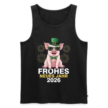 Bonne Année 2026 - Débardeur bio Premium Homme - noir - Devant - Michal (187cm)