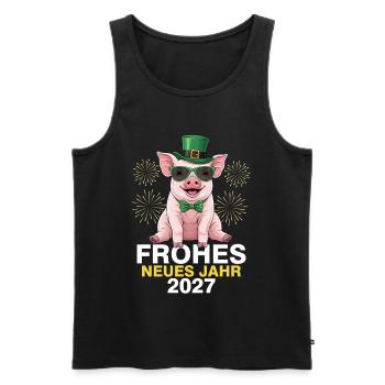 Frohes Neues Jahr 2027 - Männer Premium Bio Tank Top - Schwarz - Vorne - Michal (187cm)