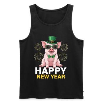 Bonne Année - Débardeur bio Premium Homme - noir - Devant - Michal (187cm)