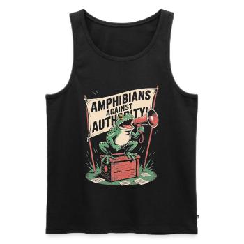 Amphibians Against Authority Portland - Men's Premium Organic Tank Top - black - Front - Michal (187cm)