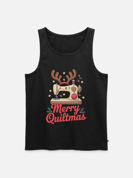Merry Quiltmas Couture festive Père Noël Noël - Débardeur bio Premium Homme - noir