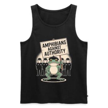 Amphibians Against Authority Portland - Men's Premium Organic Tank Top - black - Front - Michal (187cm)