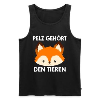 Animal Welfare FUR BELONGS TO ANIMALS Funny - Men's Premium Organic Tank Top - black - Front - Michal (187cm)