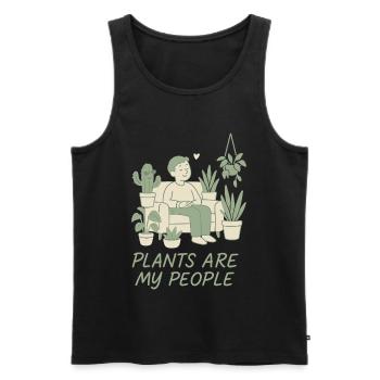 Pflanzen Sind Meine Freunde - Männer Premium Bio Tank Top - Schwarz - Vorne - Michal (187cm)