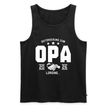 Schwangerschaftsverkündung Werdender Opa 2026 - Männer Premium Bio Tank Top - Schwarz - Vorne - AI Model Male 178 light (178cm)
