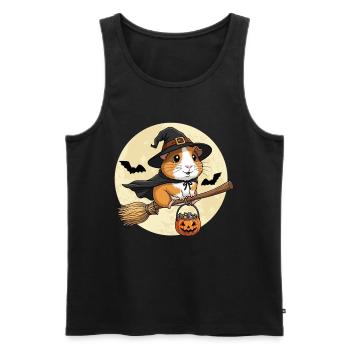 mignon cochon d’Inde sorcière Halloween - Débardeur bio Premium Homme - noir - Devant - Michal (187cm)