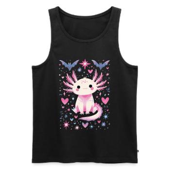 Cute axolotl pastel goth fans, - Men's Premium Organic Tank Top - black - Front - AI Model Male 178 light (178cm)