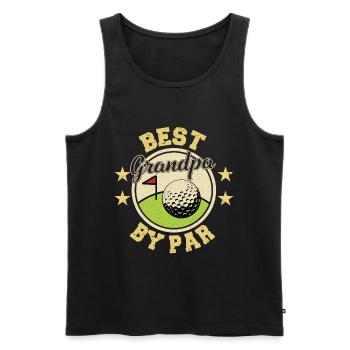 Golf Opa - Männer Premium Bio Tank Top - Schwarz - Vorne - Michal (187cm)