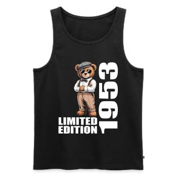 1953 Limited Edition Bär Geburtstag 1953 - Männer Premium Bio Tank Top - Schwarz - Vorne - Michal (187cm)