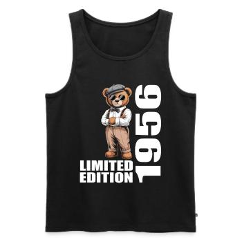1956 Limited Edition Bär Geburtstag 1956 - Männer Premium Bio Tank Top - Schwarz - Vorne - Michal (187cm)