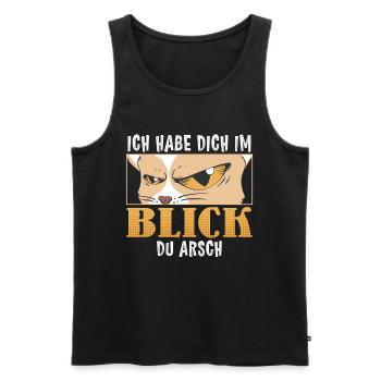 Mallorca I HAVE YOU IN VIEW YOU ASS Funny - Men's Premium Organic Tank Top - black - Front - AI Model Male 178 light (178cm)