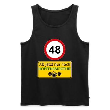 48 Ab jetzt nur noch Hopfensmoothie - Männer Premium Bio Tank Top - Schwarz - Vorne - Michal (187cm)
