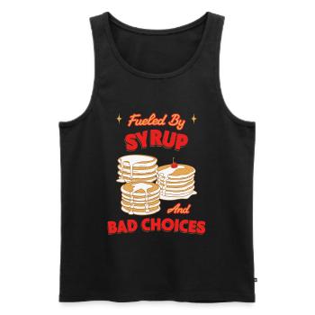 Butter Waffles Breakfast Fan Shirt - Men's Premium Organic Tank Top - black - Front - AI Model Male 178 light (178cm)