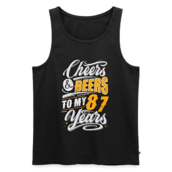 87. Geburtstag Bierliebhaber - Männer Premium Bio Tank Top - Schwarz - Vorne - Michal (187cm)