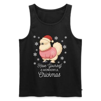 Silk Chicken Christmas Silk Chickens Lover - Men's Premium Organic Tank Top - black - Front - AI Model Male 178 light (178cm)