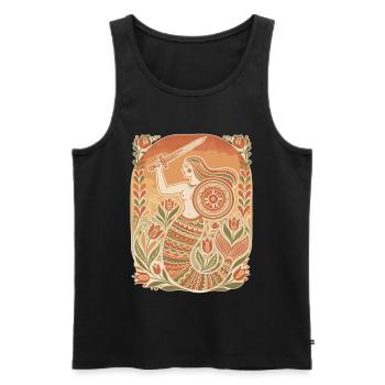 Warsaw Mermaid Folk Art Design - Men's Premium Organic Tank Top - black - Front - Michal (187cm)