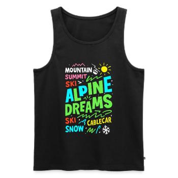 Alpine Dreams Ski & Snow Mountain Design - Men's Premium Organic Tank Top - black - Front - Michal (187cm)