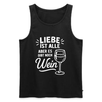Love is all but there is still wine - saying - Men's Premium Organic Tank Top - black - Front - Michal (187cm)