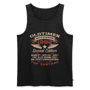 33. Geburtstag Geschenk Oldtimer November 1992 - Männer Premium Bio Tank Top - Schwarz - Vorne - Michal (187cm)