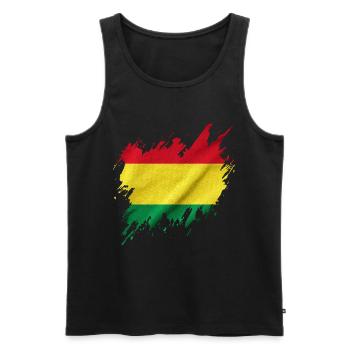 Drapeau bolivien, style déchiré - Débardeur bio Premium Homme - noir - Devant - Michal (187cm)