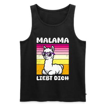 Bald Mama MALAMA LIEBT DICH Lustiges - Männer Premium Bio Tank Top - Schwarz - Vorne - AI Model Male 178 light (178cm)
