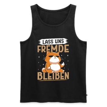 Mallorca LET'S STAY STRANGERS Fun - Men's Premium Organic Tank Top - black - Front - AI Model Male 178 light (178cm)