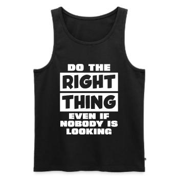 Richtig handeln, wenn niemand sieht - Männer Premium Bio Tank Top - Schwarz - Vorne - AI Model Male 178 light (178cm)