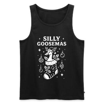 Silly Goosemas Noël Drôle Père Noël Oie - Débardeur bio Premium Homme - noir - Devant - Michal (187cm)