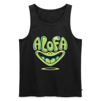 Chemise Alofa Cool Frog avec ambiance tropicale - Débardeur bio Premium Homme - noir - Devant - Michal (187cm)