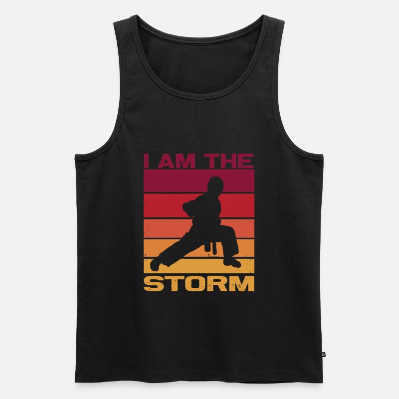 Silhouette einen Karatekämpfer - Combat Contact  - Männer Premium Bio Tank Top - Schwarz