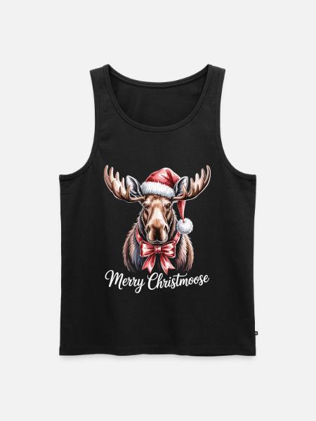 Christmas Moose – Merry Christmoose - Men's Premium Organic Tank Top - black