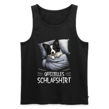 Offizielles Schlafshirt Border Collie Hund - Männer Premium Bio Tank Top - Schwarz - Vorne - AI Model Male 178 light (178cm)