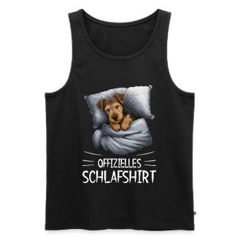 Offizielles Schlafshirt Airedale Terrier Hund - Männer Premium Bio Tank Top - Schwarz - Vorne - AI Model Male 178 light (178cm)