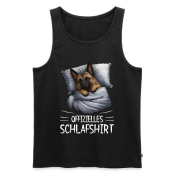 Offizielles Schlafshirt Belgischer Schäferhund - Männer Premium Bio Tank Top - Schwarz - Vorne - AI Model Male 178 light (178cm)