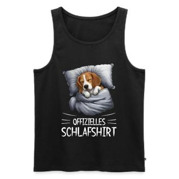 Official Sleep Shirt Beagle Dog - Men's Premium Organic Tank Top - black - Front - AI Model Male 178 light (178cm)