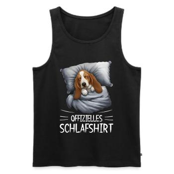 Cuddly Dream Sleeping Shirt Basset Dog - Men's Premium Organic Tank Top - black - Front - AI Model Male 178 light (178cm)