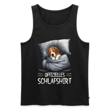 Beagle Sleep Shirt Cuddly Blanket - Men's Premium Organic Tank Top - black - Front - AI Model Male 178 light (178cm)